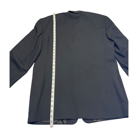 Le Collezioni Structure Blazer Jacket Men Large Black Wool Lined Single Breasted - Picture 10 of 11
